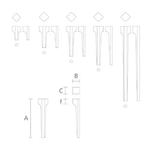 Minimalist bracket furniture feet from oak